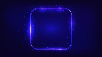 Neon double frame with shining effects vector