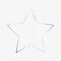 Silver glowing star shape frame with sparkles vector