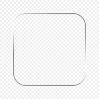 Silver glowing rounded square frame vector
