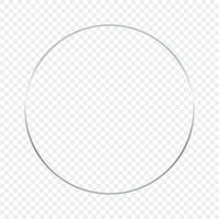 Silver glowing circle frame isolated on background. Shiny frame with glowing effects. illustration. vector