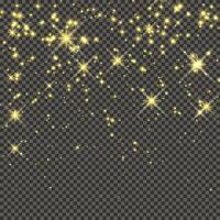 Gold glittering dust on a gray background. Dust with gold glitter effect and empty space for your text. illustration vector