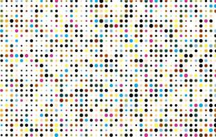 CMYK abstract dots and circles on white background, vector