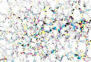 a colorful pattern of dots on a white background, cmyk dots effect vector