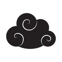A black and white cloud with swirls on it vector