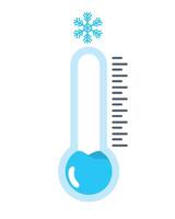 A thermometer with snowflakes on it vector