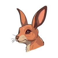 A cartoon rabbit head with large ears vector