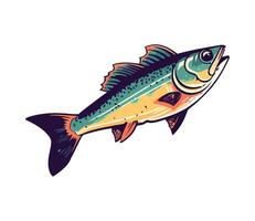 A fish with a black and white tail on a white background vector