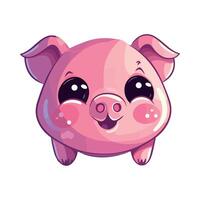 A cartoon pig with big eyes and a big nose vector
