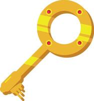 A golden key with red dots on it vector