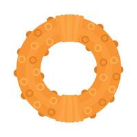 An orange wreath with dots on it vector