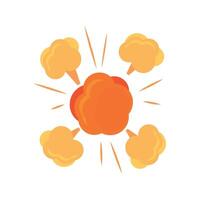 An orange explosion with four small clouds vector