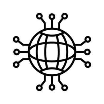A globe with a network of wires around it vector