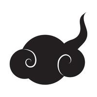 A black and white cloud with a spiral on it vector