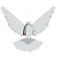 A white dove with a flag in its beak vector