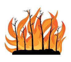 A fire with trees in the background vector