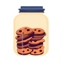 A jar full of cookies on a white background vector