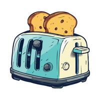 Toaster with two slices of bread on it vector