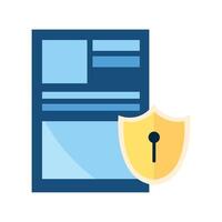 A document with a shield and a padlock vector