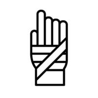 A hand with a bandaged finger pointing up vector
