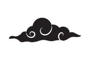 A black and white cloud with swirls on it vector