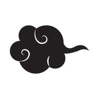 A black and white cloud with swirls on it vector