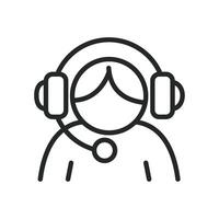 Call center agent line icon, call center, call center agent, call center agent, call center vector