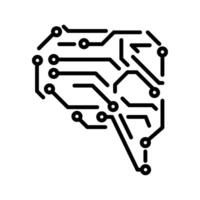 A circuit board with a brain in it vector