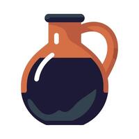 A jug of black liquid on a white background vector