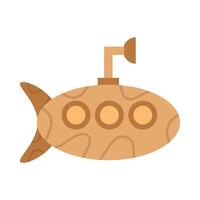 A submarine with a fish on the side vector