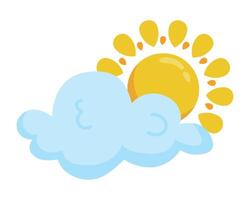 The sun is shining on a cloud and the sun is in the middle vector