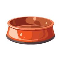 An orange bowl with a black rim on a white background vector