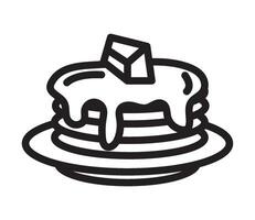 A black and white illustration of a stack of pancakes vector
