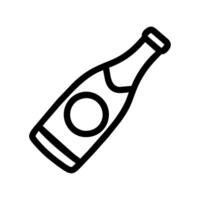 A black and white line drawing of a bottle of beer vector