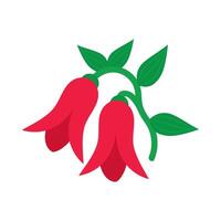 Red flowers on a white background vector