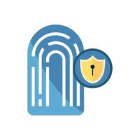 A blue and white icon with a key and a shield vector