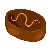 A brown bowl with a worm in it vector