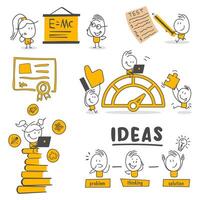 Education, knowledge concept. People study sets. Students learn in various ways. vector