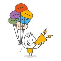 A public relations manager who communicates company information and information to the media. vector