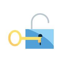 A lock and key icon on a white background vector