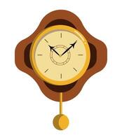 A clock with a brown and gold face on a white background vector