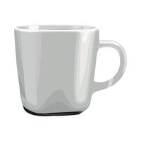 A white mug with a handle on a white background vector