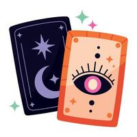 A tarot card with an eye and a star vector