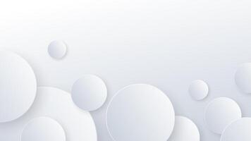 Abstract white circle background with 3d design vector