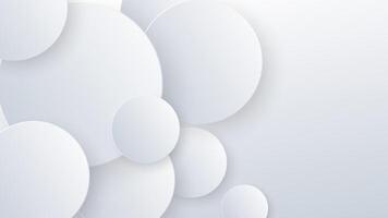Abstract white circle background with 3d design vector