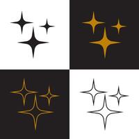 Collection of star icon illustrations in modern simple flat style vector