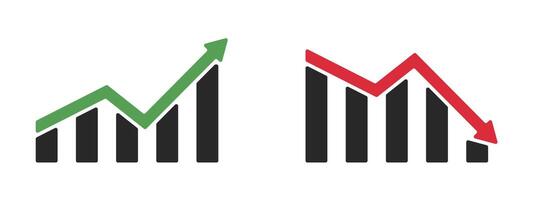 Simple illustration of increase and decrease graph vector