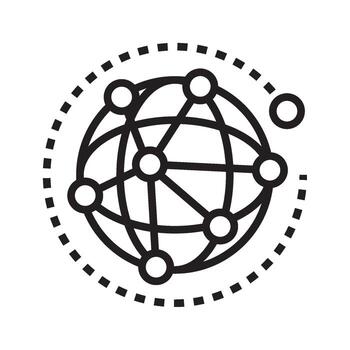 un negro y blanco imagen de un globo con un red vector