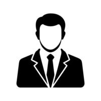 A black and white silhouette of a man in a suit vector