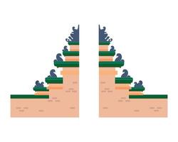 Two statues of a man and a woman on top of a building vector