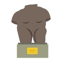 A statue of a man with a chest on top of a pedestal vector